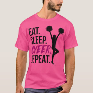 Eat Sleep Cheer Wiederholung Cheerleader Cheerlead T-Shirt