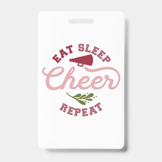 Eat Sleep Cheer Wiederholung Cheerleader Ideen Ausweis (Vorderseite)