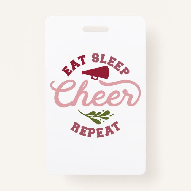 Eat Sleep Cheer Wiederholung Cheerleader Ideen Ausweis (Vorderseite)