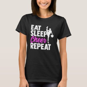 Eat Sleep Cheer Wiederholung Cheerleading Sports L T-Shirt