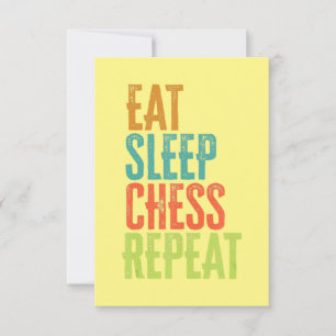 eat Sleep Chess Repeat Master Coach Legend Dankeskarte