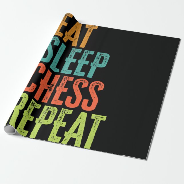 eat Sleep Chess Repeat Master Coach Legend Geschenkpapier (Ungerollt)