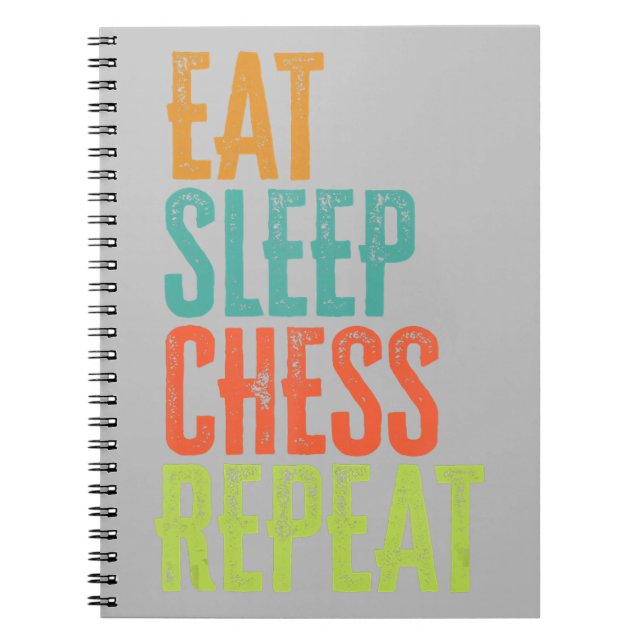 eat Sleep Chess Repeat Master Coach Legend Notizblock (Vorderseite)