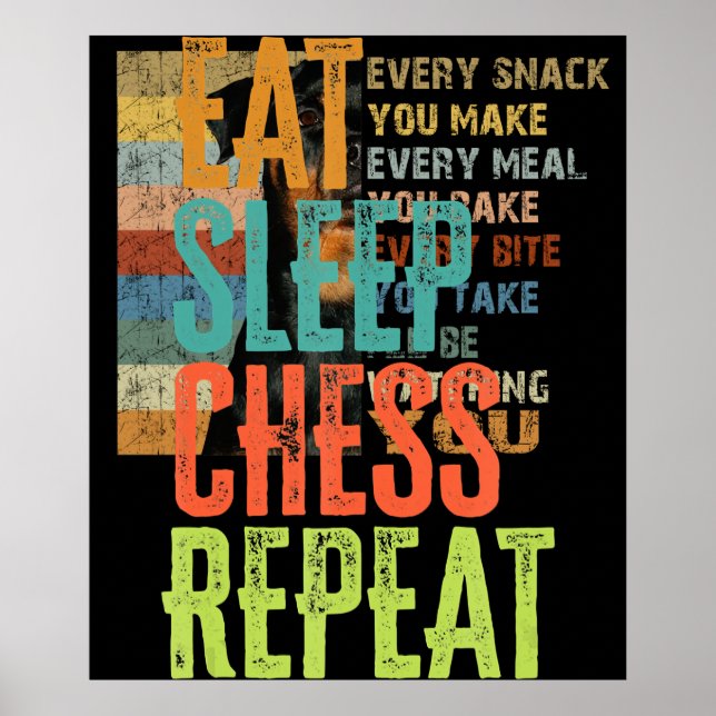eat Sleep Chess Repeat Master Coach Legend Poster (Vorne)