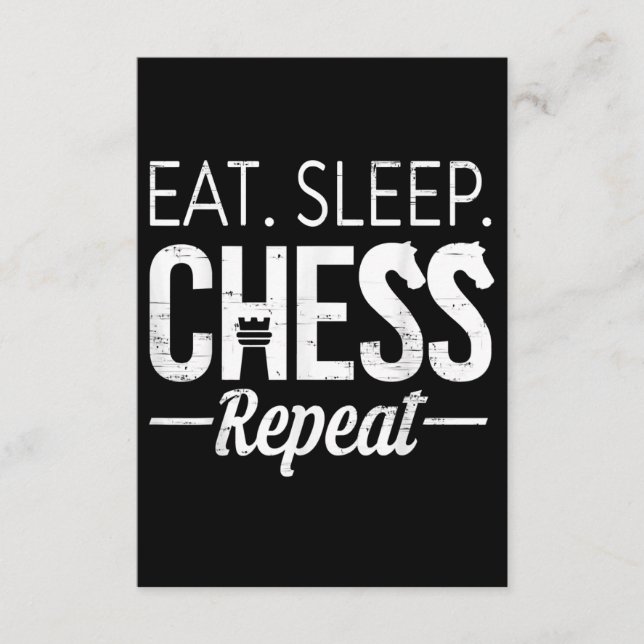 Eat Sleep Chess Repeat Player Board Kids Boy Game Begleitkarte (Vorderseite)