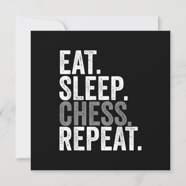 Eat Sleep Chess Repeat Player Board Kids Boy Game Einladung (Vorderseite)