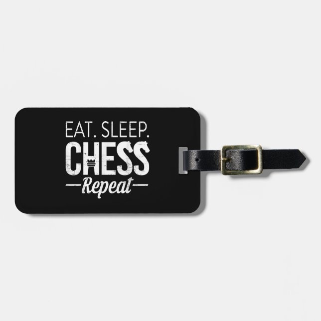 Eat Sleep Chess Repeat Player Board Kids Boy Game Gepäckanhänger (Vorderseite horizontal)