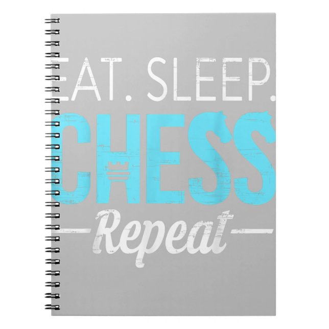 Eat Sleep Chess Repeat Player Board Kids Boy Game Notizblock (Vorderseite)