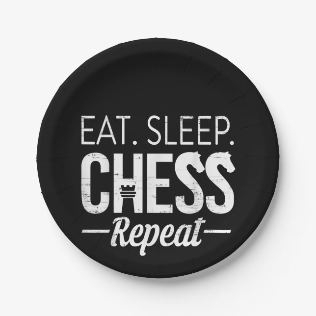 Eat Sleep Chess Repeat Player Board Kids Boy Game Pappteller (Vorderseite)