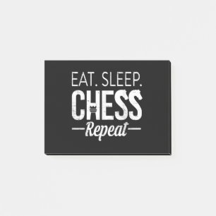 Eat Sleep Chess Repeat Player Board Kids Boy Game Post-it Klebezettel