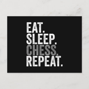 Eat Sleep Chess Repeat Player Board Kids Boy Game Postkarte