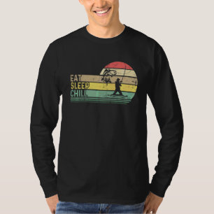 Eat Sleep Chill Wiederholung Eisfischerei Fischere T-Shirt