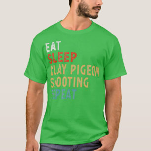 Eat Sleep Clay Taube Wiederholen Funny Player Gesc T-Shirt