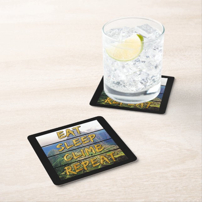 Eat Sleep Climb Repeat - Machu Picchu, Peru Rechteckiger Pappuntersetzer (Vor Ort)