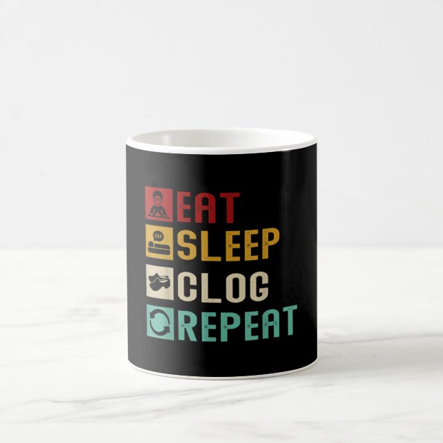 Eat Sleep Clog Repeat Funny Clogging Dancing Girls Kaffeetasse (Mittel)