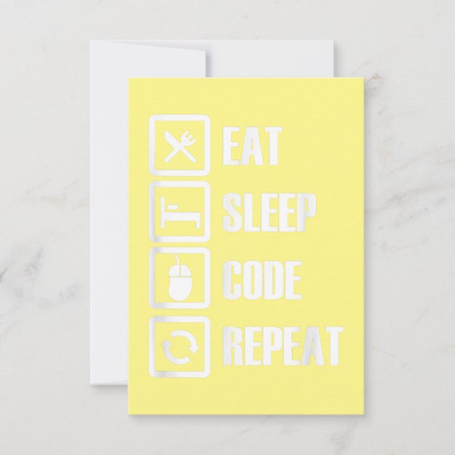 Eat Sleep Code Repeat Coding Programming Engineer Dankeskarte (Vorderseite)