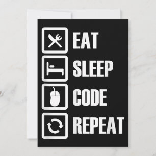 Eat Sleep Code Repeat Coding Programming Engineer Dankeskarte