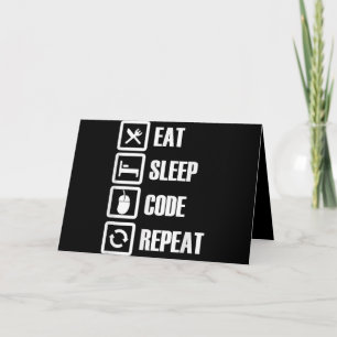 Eat Sleep Code Repeat Coding Programming Engineer Feiertagskarte