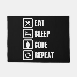 Eat Sleep Code Repeat Coding Programming Engineer Fußmatte