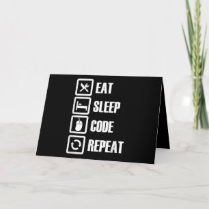 Eat Sleep Code Repeat Coding Programming Engineer Karte