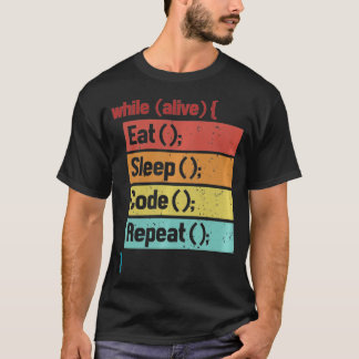 Eat Sleep Code Repeat Full Stack Coder Software De T-Shirt