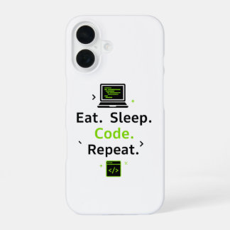 Eat Sleep Code Repeat iPhone-Hülle iPhone 16 Hülle