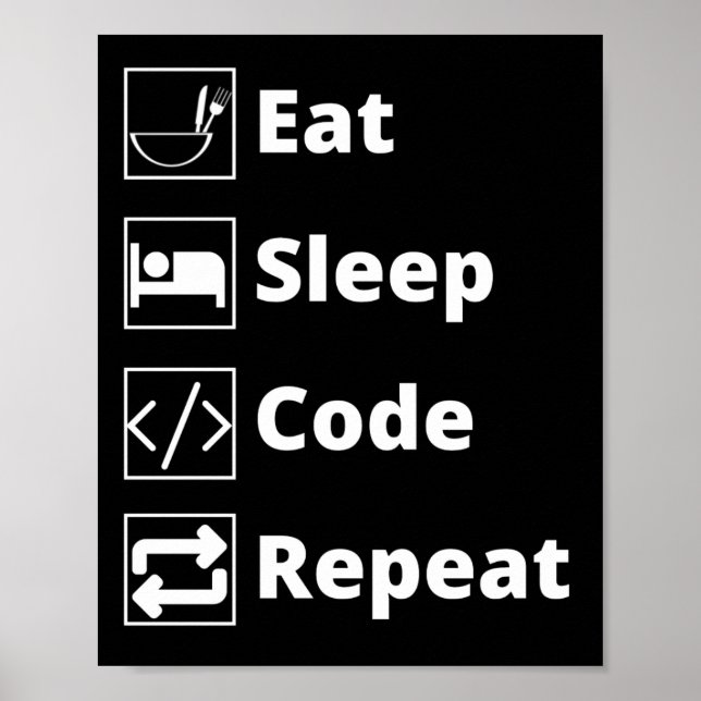 Eat Sleep Code Repeat Poster (Vorne)