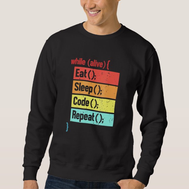 Eat Sleep Code Repeat Software Engineer Developer Sweatshirt (Vorderseite)