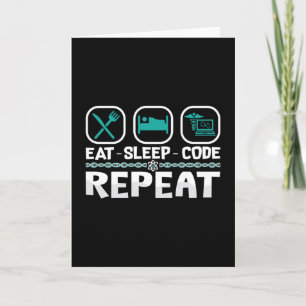 Eat Sleep Code Wiederholung medizinischer Coder IC Karte
