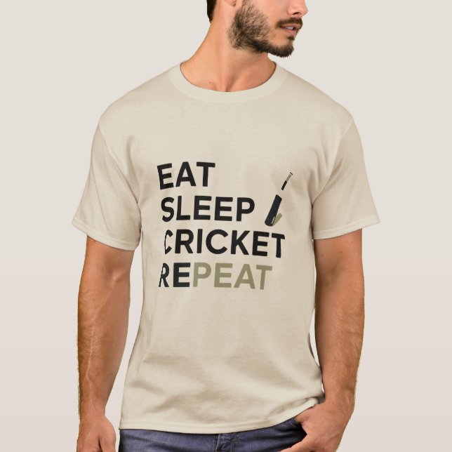 Eat Sleep Cricket Repeat T20 Shirt (Vorderseite)