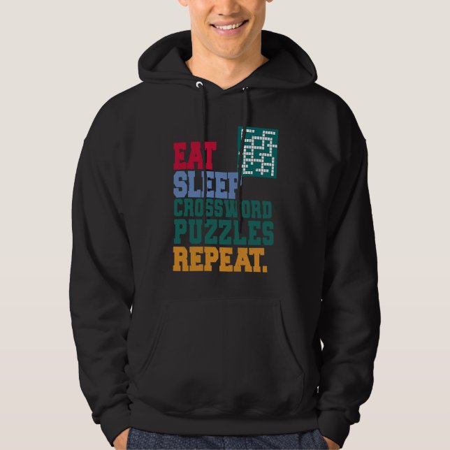 Eat Sleep Crossword Puzzles Repeat Crossword Puzzl Hoodie (Vorderseite)