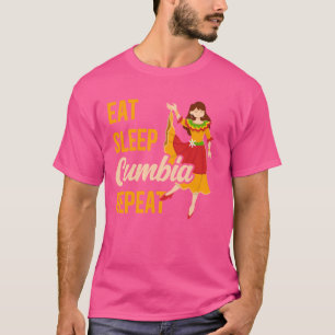 Eat Sleep Cumbia Wiederholung Merengue Bachata Val T-Shirt