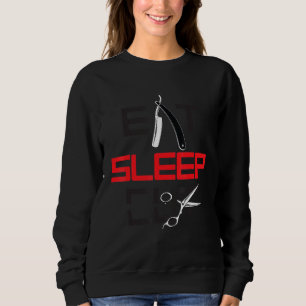 Eat Sleep Cut Hair Tee Shirt Barber School