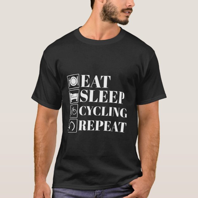 eat sleep cycling repeat T-Shirt (Vorderseite)