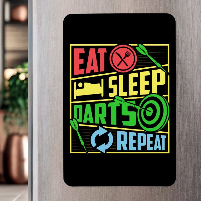 Eat Sleep Darts Repeat - Funny Dart Fan Magnet (Von Creator hochgeladen)