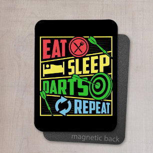 Eat Sleep Darts Repeat - Funny Dart Player Magnet