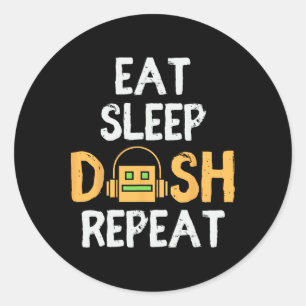 Eat Sleep Dash Repeat Video Game Geometry Dash Gam Runder Aufkleber