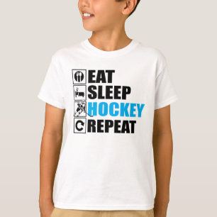 Eat Sleep Eishockey Wiederholung T-Shirt