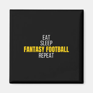 Eat Sleep Fantasy Football Wiederholung Vintagen E Magnet