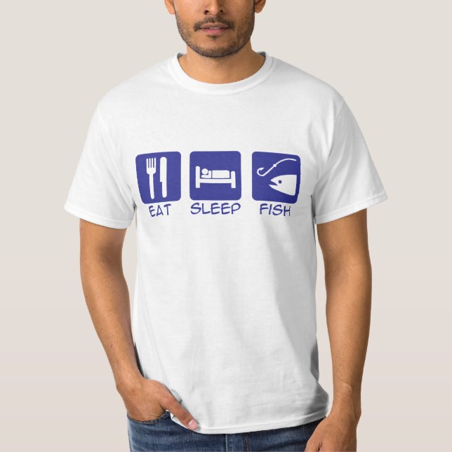 Eat_Sleep_Fish_BLUE T-Shirt (Vorderseite)