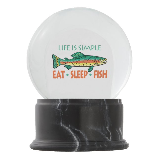 Eat Sleep Fish - Funny Fisherman's Schneekugel (Vorderseite)