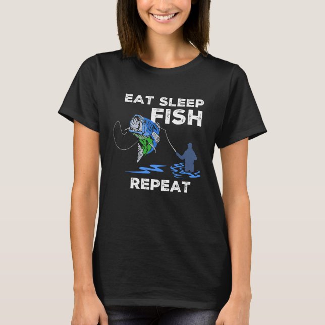 Eat Sleep Fish Repeat   Bass Fishing T-Shirt (Vorderseite)