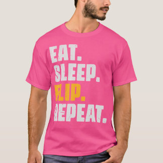 Eat Sleep Flip Repeat - Funny Gymnastics Parkour F T-Shirt