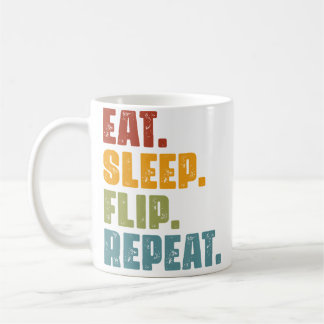 Eat Sleep Flip Wiederholen - Lustige Gymnastik Par Kaffeetasse
