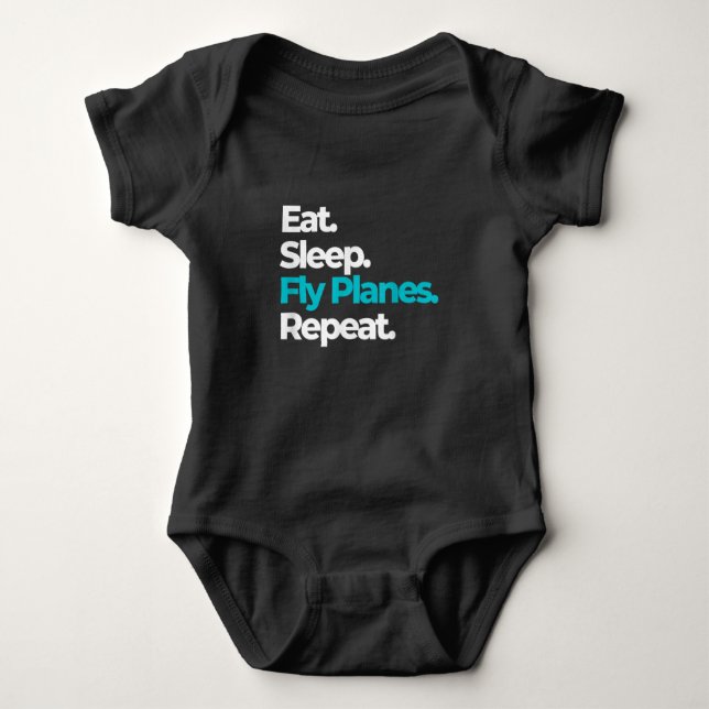 Eat Sleep Fly Planes Repeat for Aircraft Pilots Baby Strampler (Vorderseite)