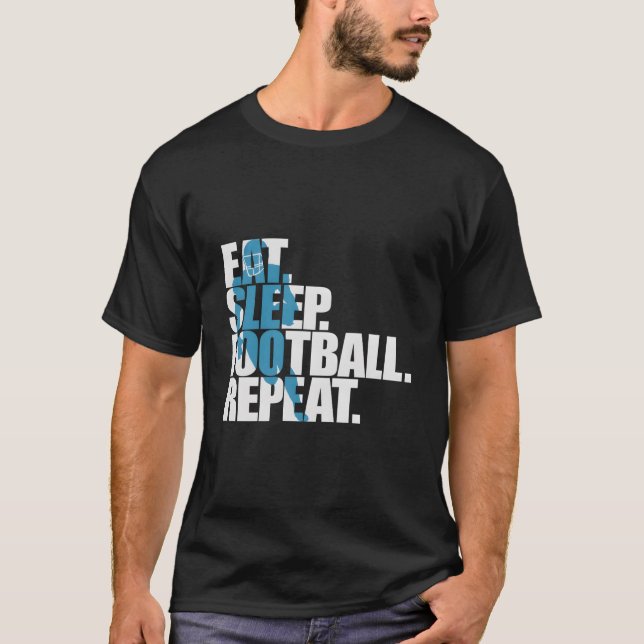 Eat Sleep Football Repeat Sports T-Shirt (Vorderseite)