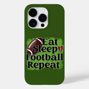 Eat Sleep Football Wiederholung Case-Mate iPhone 14 Pro Hülle