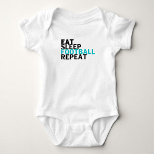 Eat Sleep Football Wiederholung Fußball Liebhaber Baby Strampler