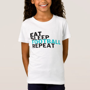 Eat Sleep Football Wiederholung Fußball Liebhaber T-Shirt