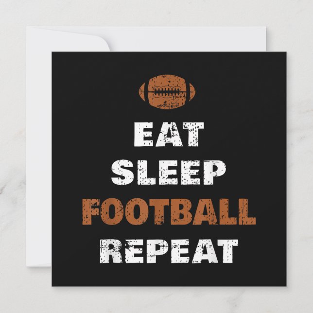 Eat Sleep Football Wiederholung Liebe Football Vin (Vorderseite)